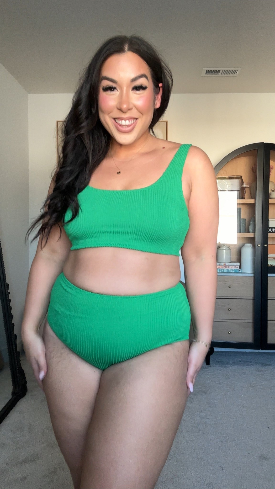 Midsize full coverage swimwear under $50! Wearing a size large!
-
-
-
One piece swimsuit, high waisted bikini, full coverage swimsuit, midsize swimsuit, beach outfit, affordable swimwear

#LTKSwim #LTKStyleTip #LTKTravel