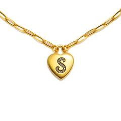 "S" Heart Initial Necklace | Sequin | Sequin