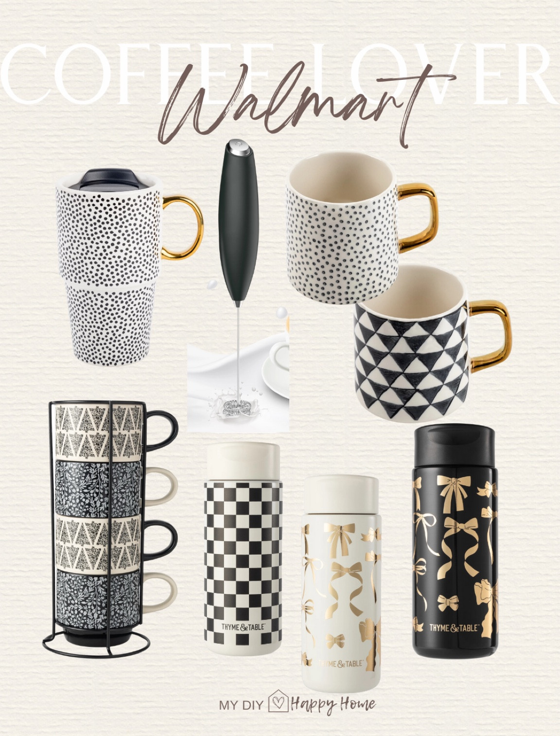 Gift ideas for the coffee lover 

Coffee mug 
Travel mug 
Coffee frother 

#LTKGiftGuide #LTKSeasonal #LTKHome