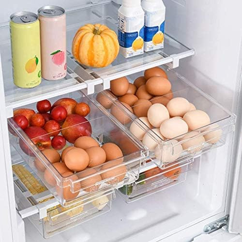 HapiLeap Fridge Drawer Organizer, Unique Design Pull Out Bins, Fridge Shelf Holder Storage Box, S... | Amazon (US)