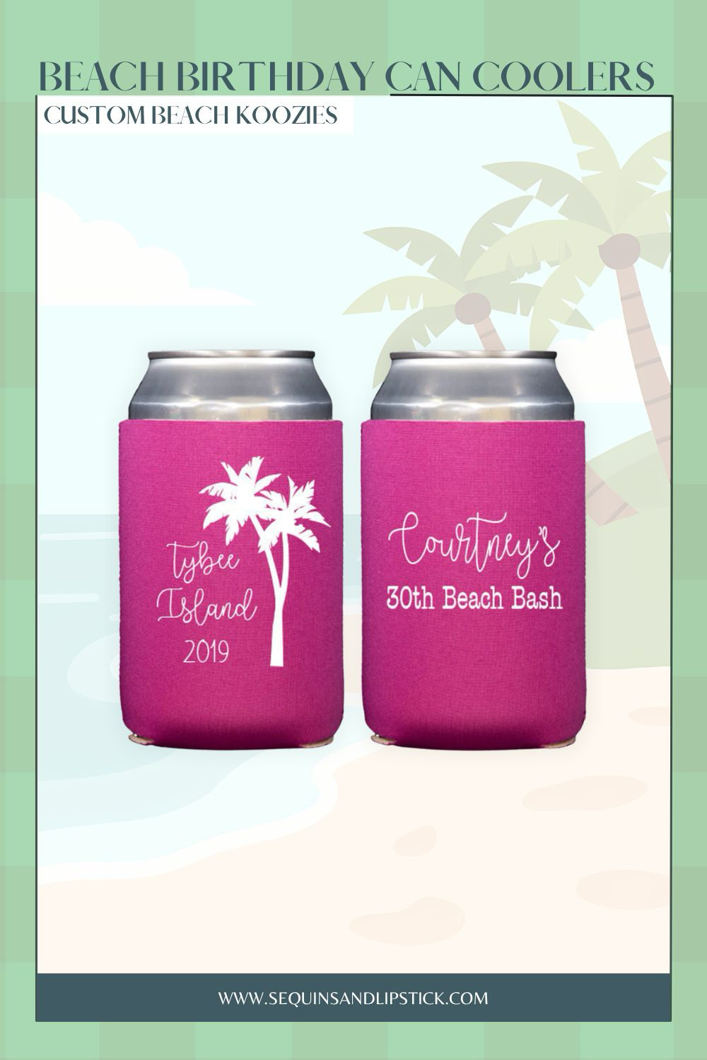 Keep drinks cold and vibes hot with custom beach party koozies 🌴 Perfect for birthdays, bachelorette trips, and summer parties. Personalized for your perfect beach bash! 

 #LTKSeasonal #LTKSwim