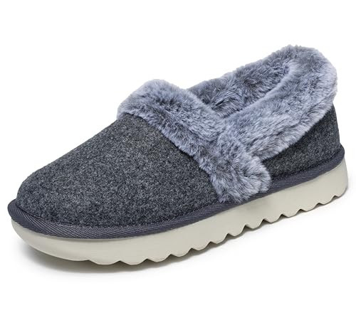 Skechers Women's Cozy UP-Frosty Snuggles Slipper, Charcoal, 8.5 | Amazon (US)