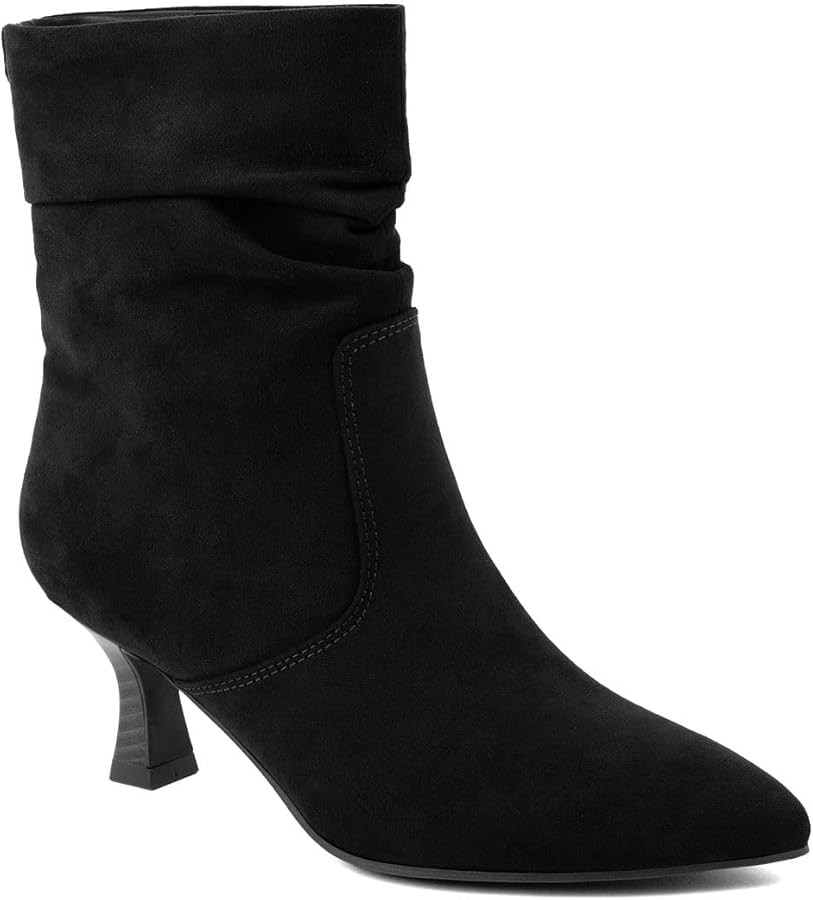 Jones New York Women’s Slouch Mid-Calf Boots – Pointed Toe Kitten Heel Ankle Booties with Sid... | Amazon (US)