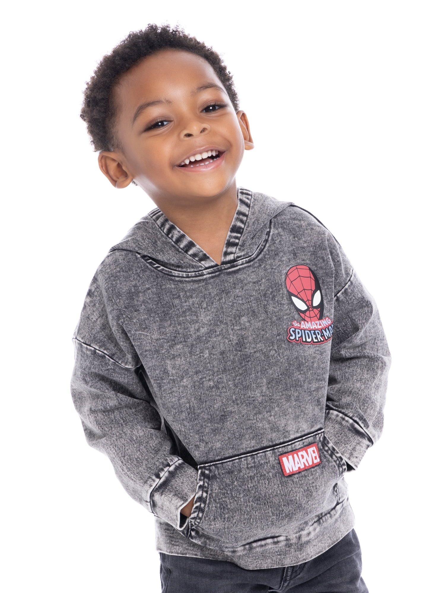 Spider-Man Toddler Boys Mineral Washed Graphic Hoodie, Sizes 12M-5T | Walmart (US)