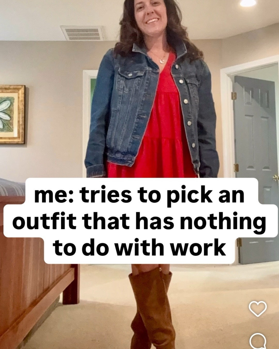 POV:  you try to pick a cute outfit…but end up also repping the brand. at this point Davis & Green doesn’t sponsor me, they just… haunt me. the brand is IN my closet. the brand is IN my sunglasses. the brand is IN ME 😂

the dress is cute tho, right? right??

shop updated versions of this thrifted dress plus the boots & jean jacket look via the link in my bio 🔗

budget style | outfit ideas | red outfit | spring style | working mom style | chic on a budget | ootd | denim jacket outfit | knee high boots | spring outfit inspo |

#LTKWorkwear #LTKdayinmylife #LTKootd