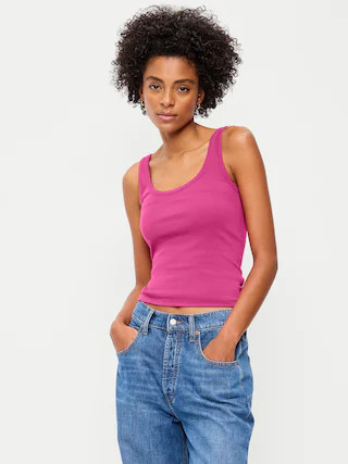 First-Layer Ribbed Scoop-Neck Tank Top | Old Navy (CA)