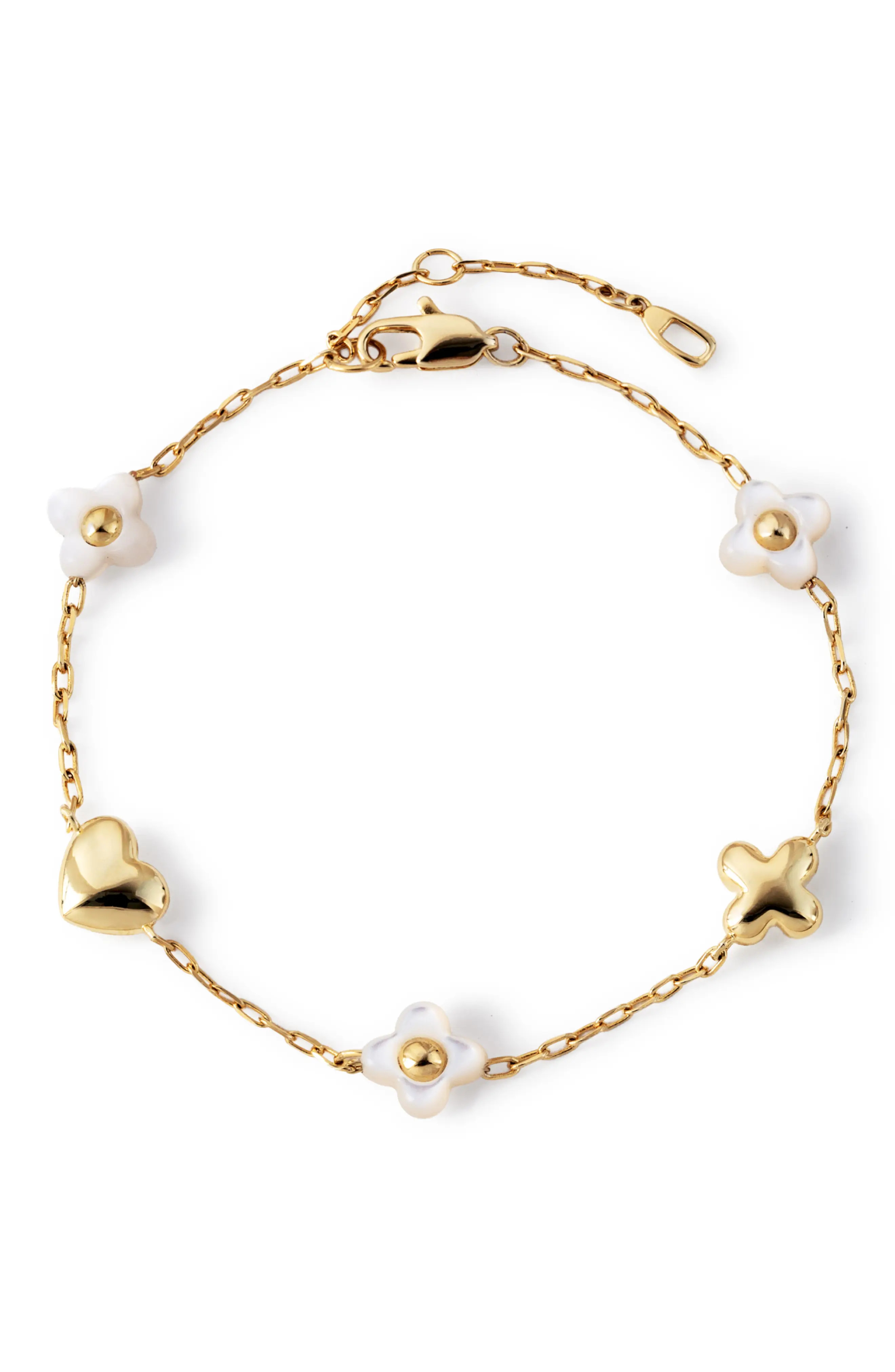 Ana Luisa Azura Heart & Flower Station Bracelet (Women) | Nordstrom | Nordstrom