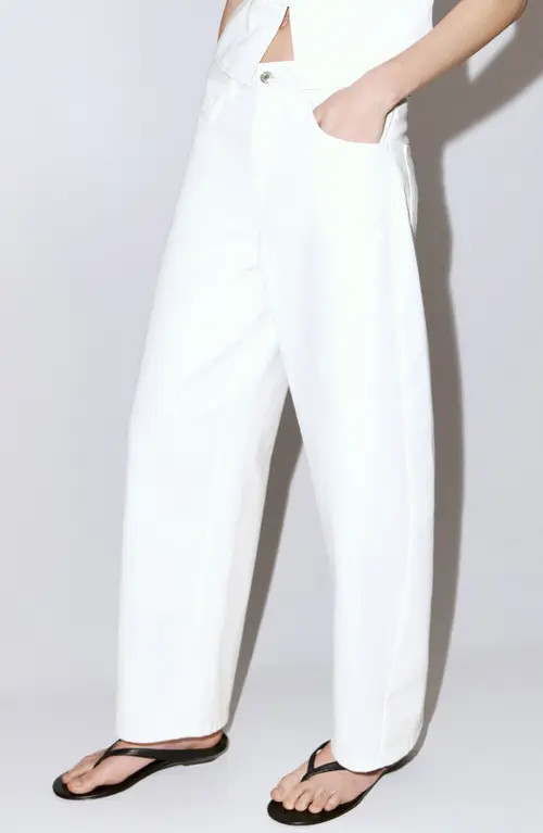MANGO Bimba Barrel Jeans in White at Nordstrom, Size 2 | Nordstrom