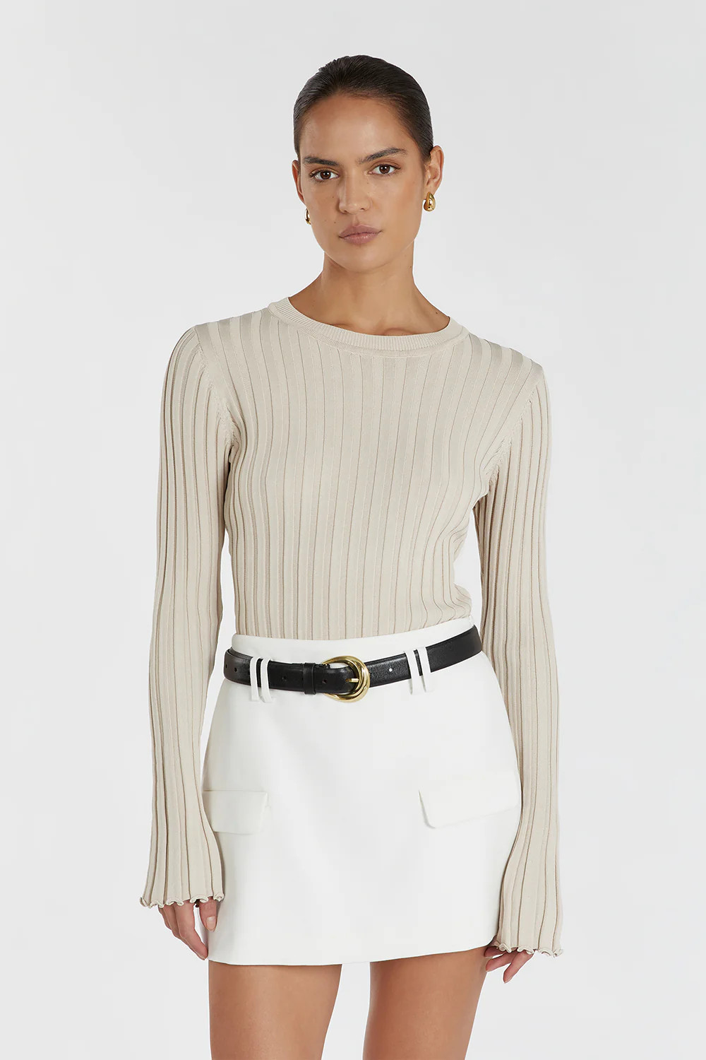 ADA STONE LONG SLEEVE KNIT TOP | DISSH