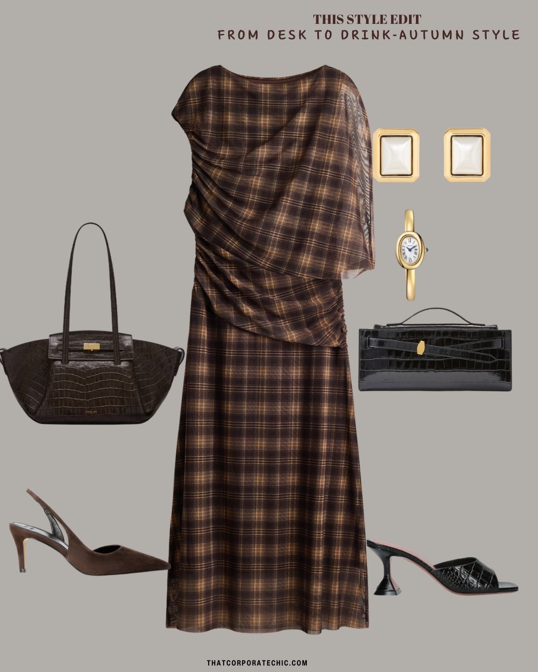 Autumn style: How to style a check dress, from desk to drink.

Style work slingbacks now, heeled sandals, swap out for boots and blazer once temperature drops 

#autumnstyle #officeoutfits #fallworkwear #businesscasuallook #autumndressing

#LTKautumn #LTKworkwear #LTKdresses