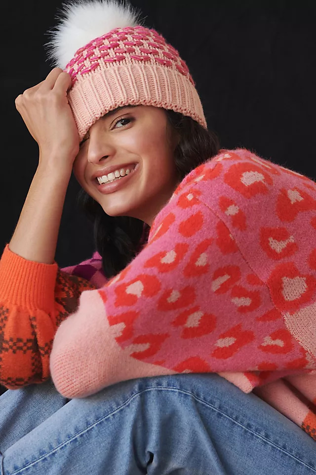 Hearts Pommed Beanie | Anthropologie (US)