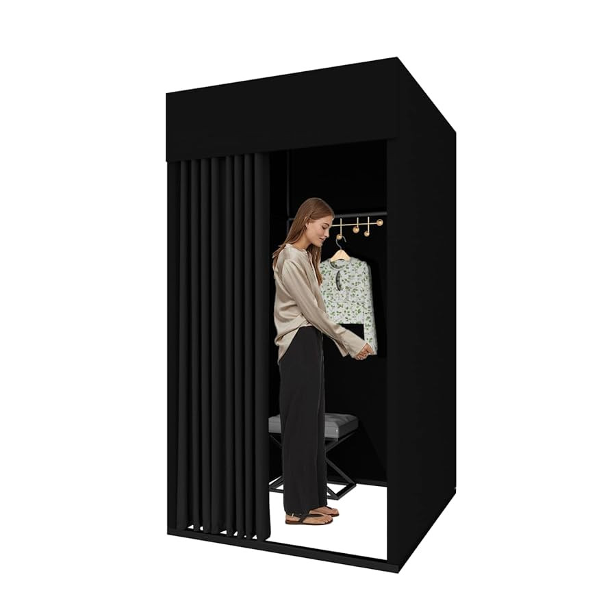 Clothing Store Fitting Room, Movable Square Changing Room, DIY Temporary Locker Room with Metal L... | Amazon (US)