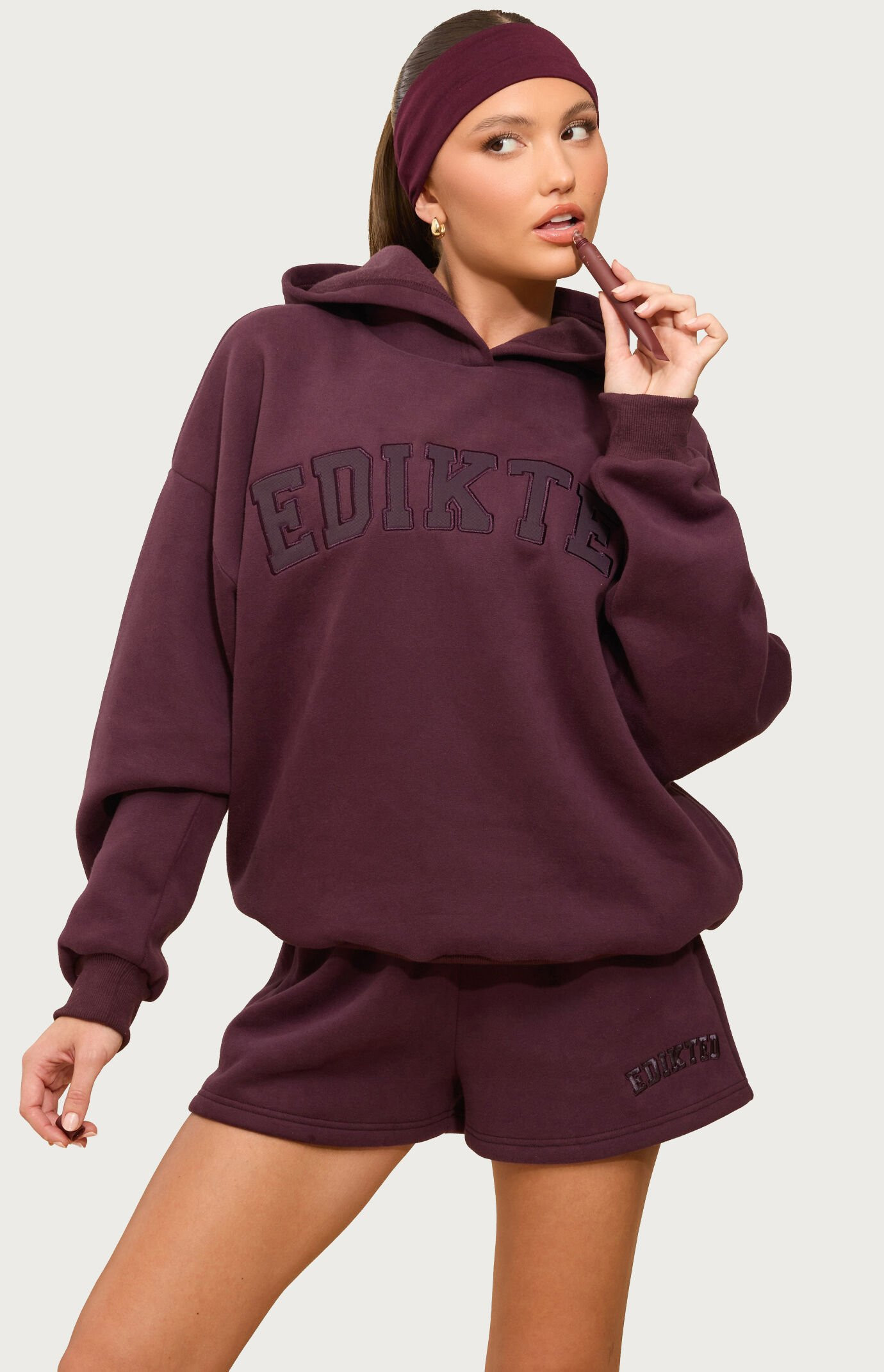 Women's Edikted Girl Hoodie in Plum - Size XS | PacSun