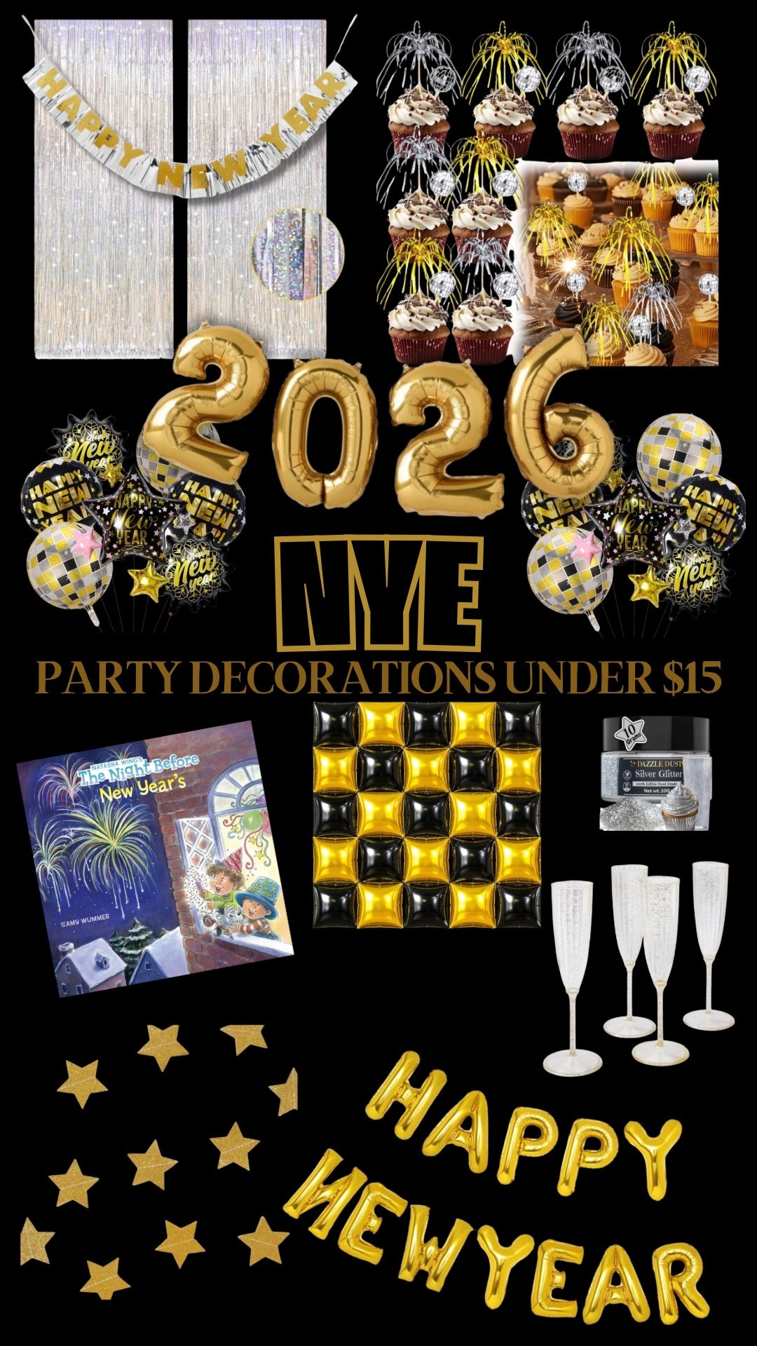 NYE DECOR UNDER $15 🖤✨🎇 🥂

Amazon finds, Amazon NYE, Amazon holiday decor, New Year’s Eve party, NYE Photo Booth, target finds, target NYE, New Year’s party 



#LTKSaleAlert #LTKHoliday #LTKSeasonal
