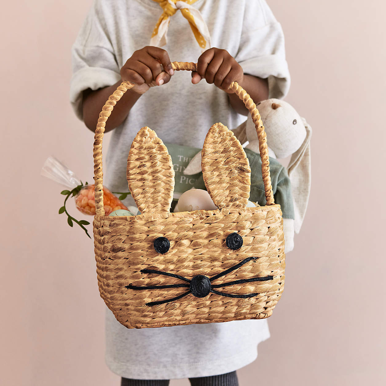 Natural Woven Bunny Kids Easter Basket + Reviews | Crate & Kids | Crate & Barrel