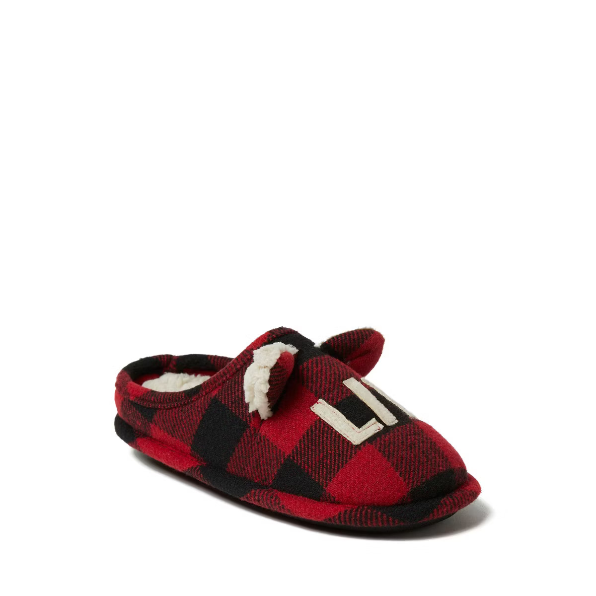 Dearfoams Kid's Buffalo Check Lil Bear Clog Slipper - Red Plaid Size 4-5 | Target