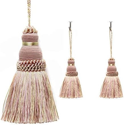 Fenghuangwu Colorful Tassel Key Tassel DIY Accessories for Curtain and Home Decoration-Mix pink-2PCS | Amazon (US)