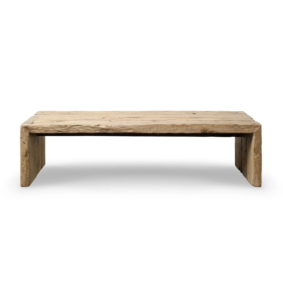 Approx.60 Inches Rustic Vintage Waterfall Coffee Table Weathered Natural | Perigold