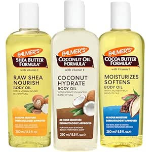 Palmer's Body Oil Variety Pack, Cocoa Butter, Coconut, and Shea, Dermatologist Approved, Instant ... | Amazon (US)