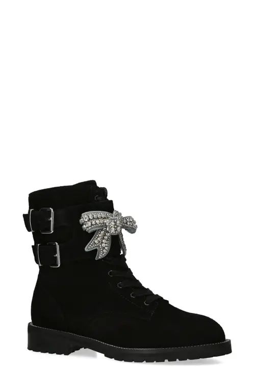 Kurt Geiger London Sutton Bow Lace-Up Boot in Black at Nordstrom, Size 10Us | Nordstrom