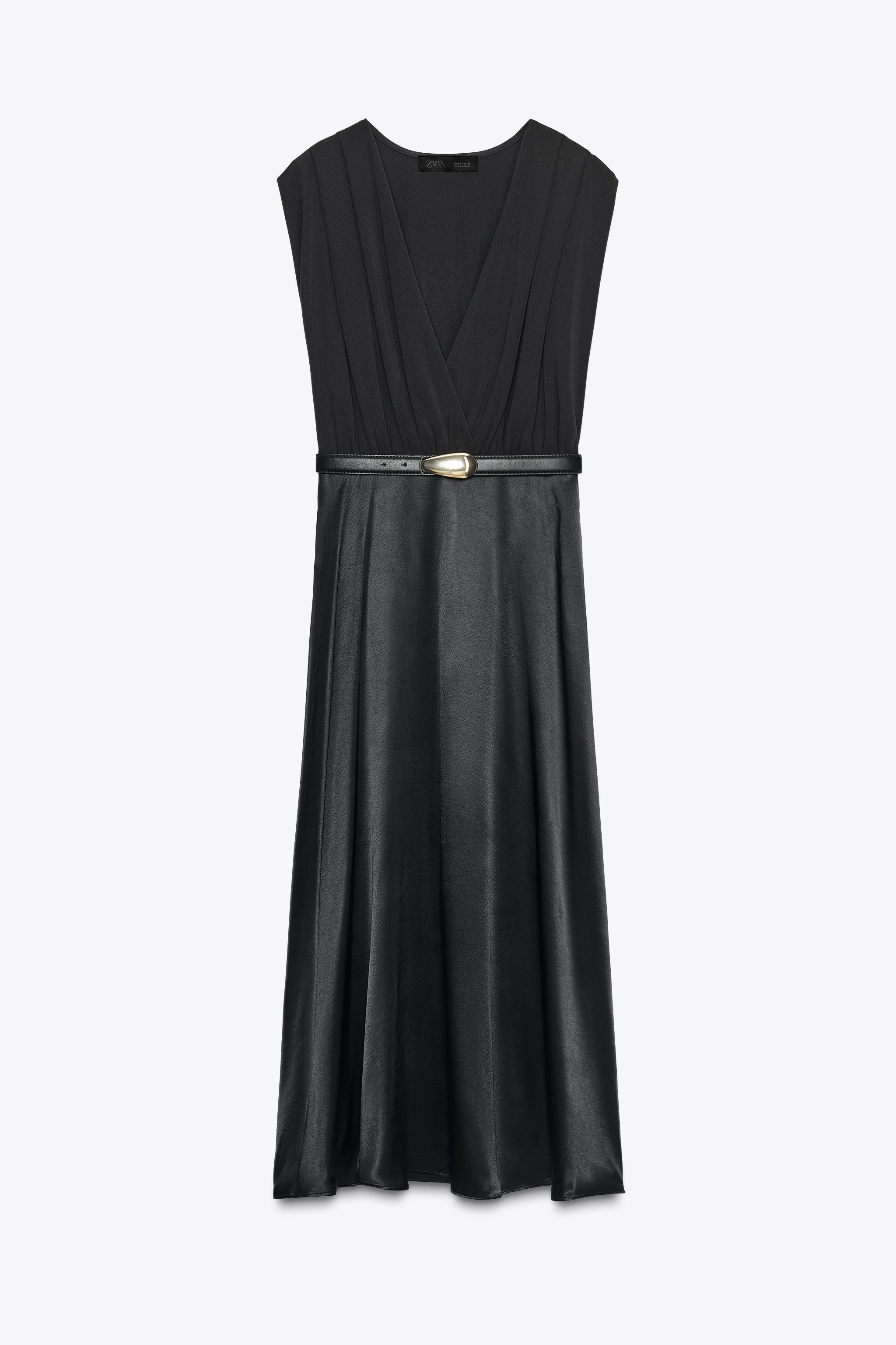 MIDI DRESS WITH CONTRAST BELT | Zara UK