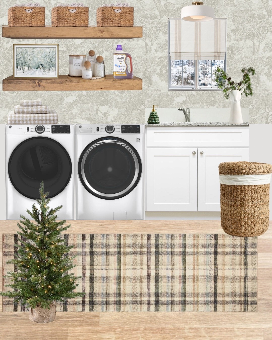 Laundry room mood board. Laundry room inspiration. Christmas decor, neutral laundry room. #christmas #homedecor

#LTKHome #LTKSeasonal #LTKHoliday
