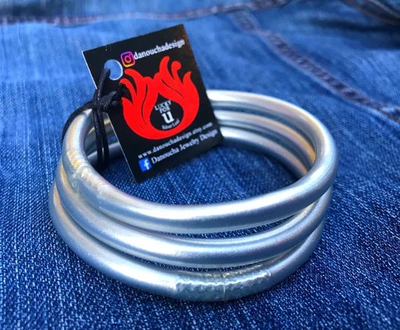 THICK DESIGN SILVER celestial temple bracelets stack stacking layering Thai plastic jewelry light... | Etsy (US)