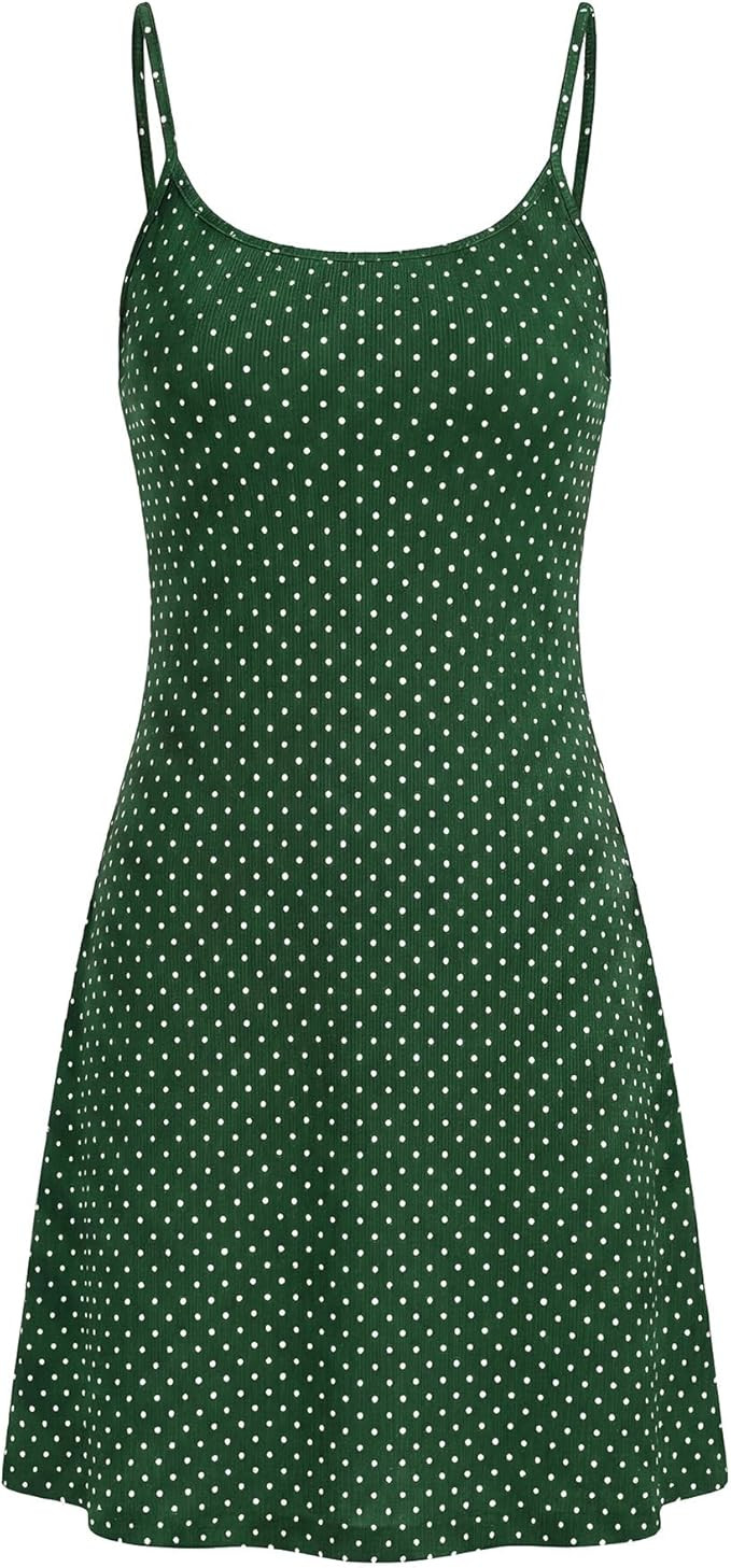 NOLLSOM Spring Dresses for Women 2026 Casual Spaghetti Strap Bodycon Mini Dress Beach Vacation Ou... | Amazon (US)