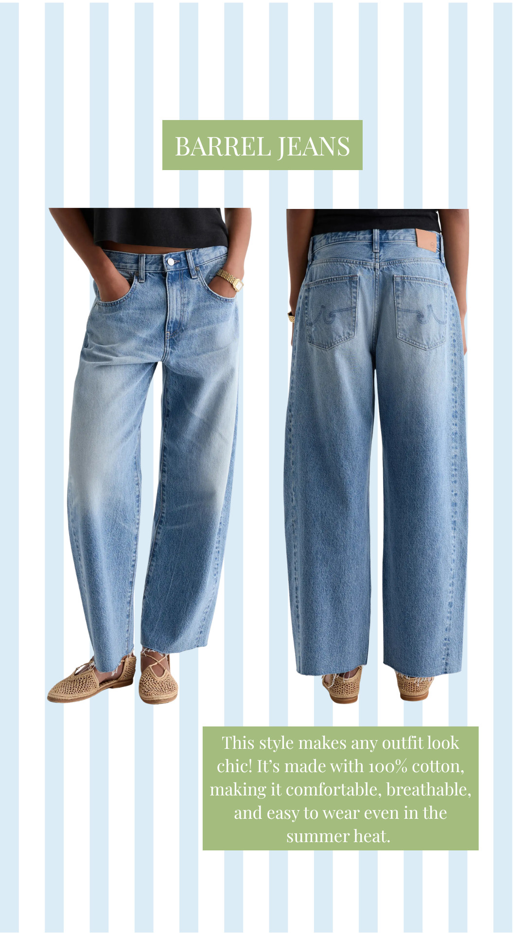 The cutest barrel jeans that are 100% cotton! 

 #LTKgrwm #LTKootd #LTKmomlife
