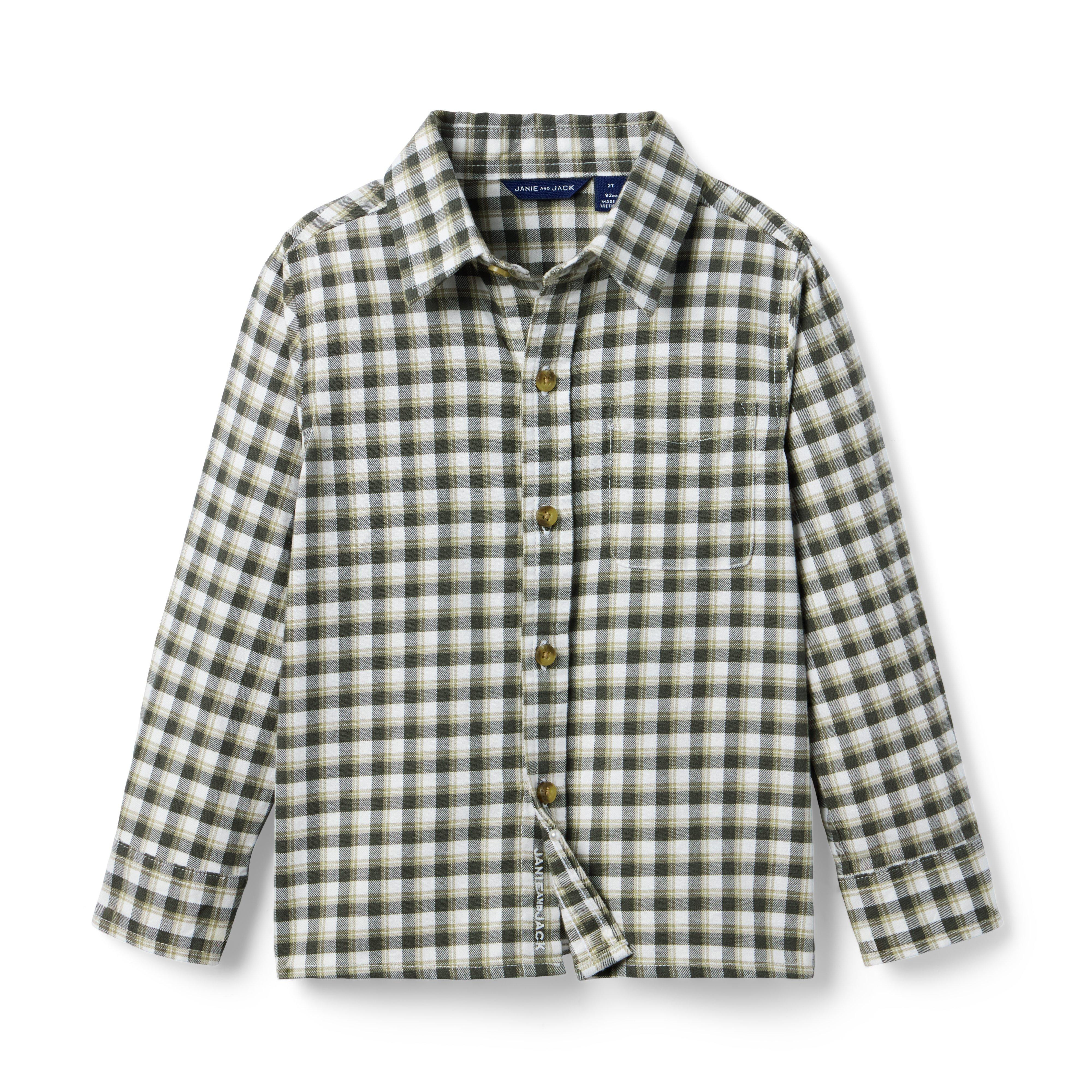 Janie and Jack | Plaid Flannel Shirt - Green / 12-18m | Janie and Jack