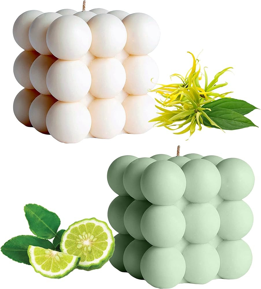 Bubble Candle Bundle Pack of 2, Trendy Home Decor Candle, Bergamot & Ylang-Ylang Essential Oil Sc... | Amazon (US)