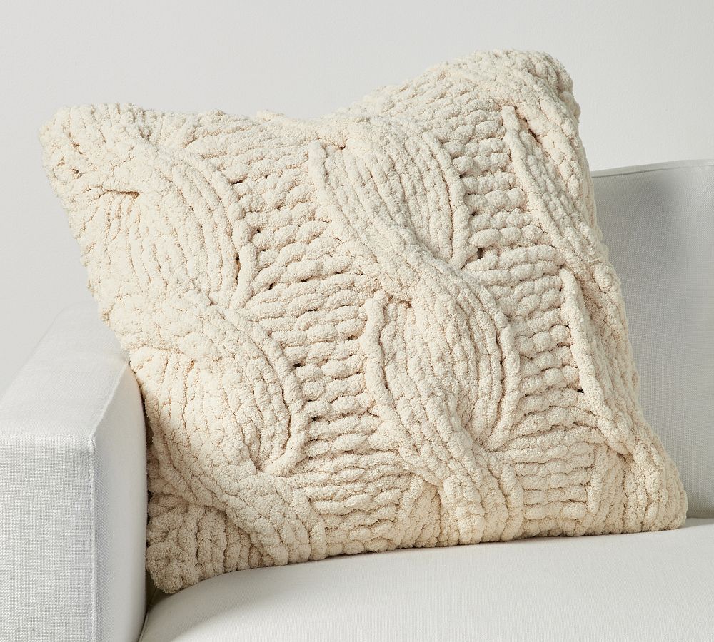 Plush Colossal Handknit Pillow | Pottery Barn (US)