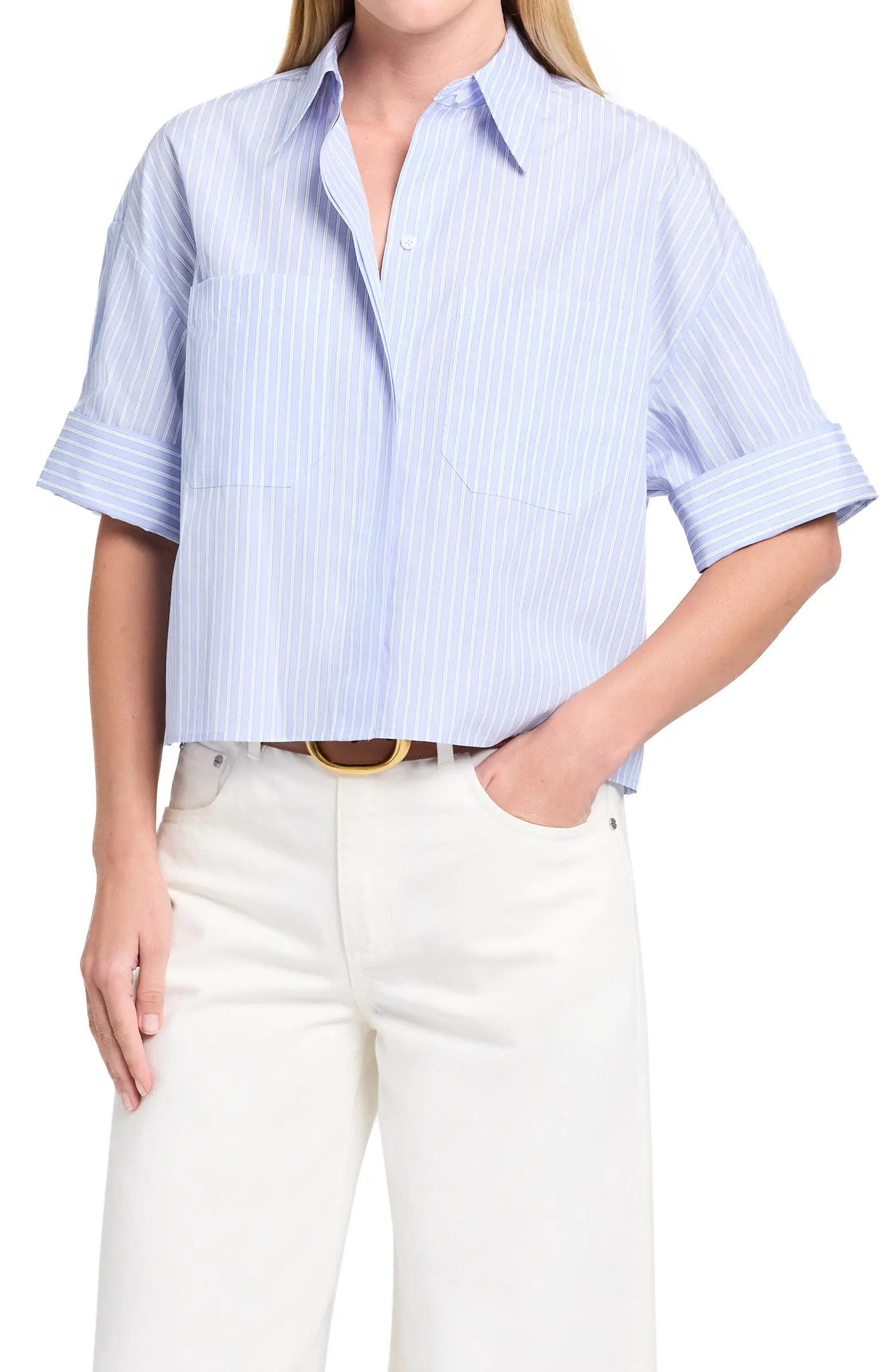 TWP My Newest Mistake Pinstripe Button-Up Shirt | Nordstrom | Nordstrom
