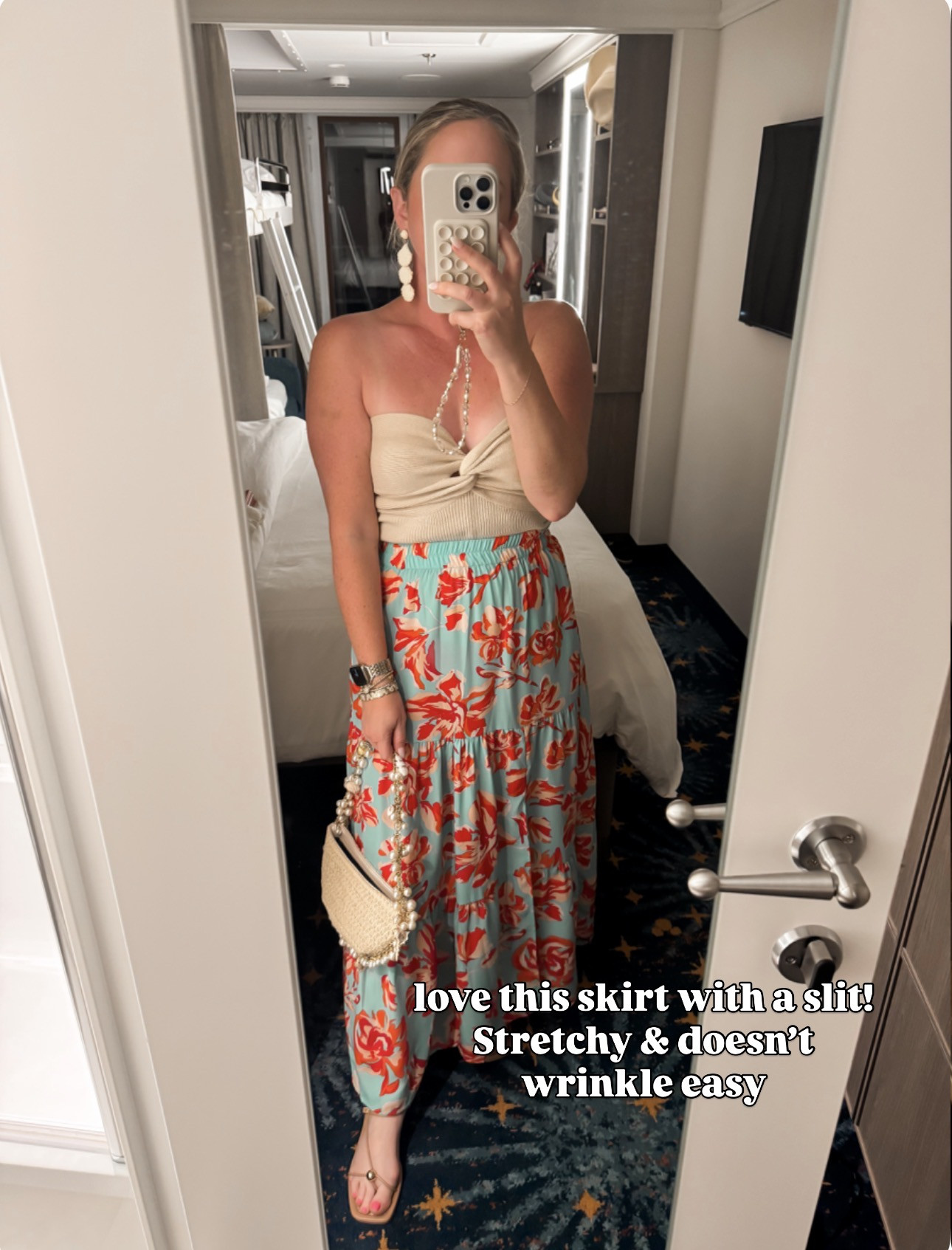Vacation outfit inspo ☀️ A cute floral skirt with a slit that's comfy and doesn't wrinkle easily. 

Amazon spring fashion, vacation outfit, flroal skirt, tube top, straw clutch bag, strappy sandals, dinner look, cruise, beach vacation, tropical look, affordable women's fashion.
 

 #LTKootd #LTKSeasonal #LTKTravel