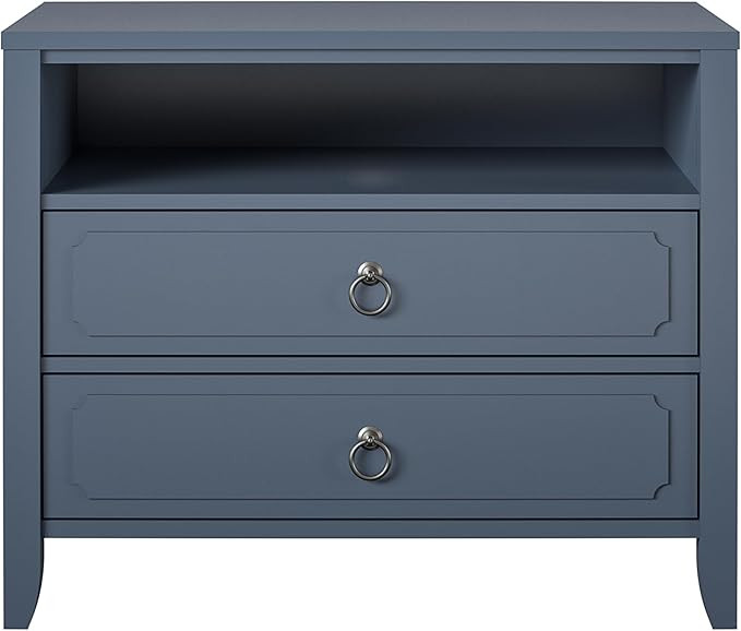 Novogratz Her Majesty 2 Drawer Nightstand, Blue | Amazon (US)