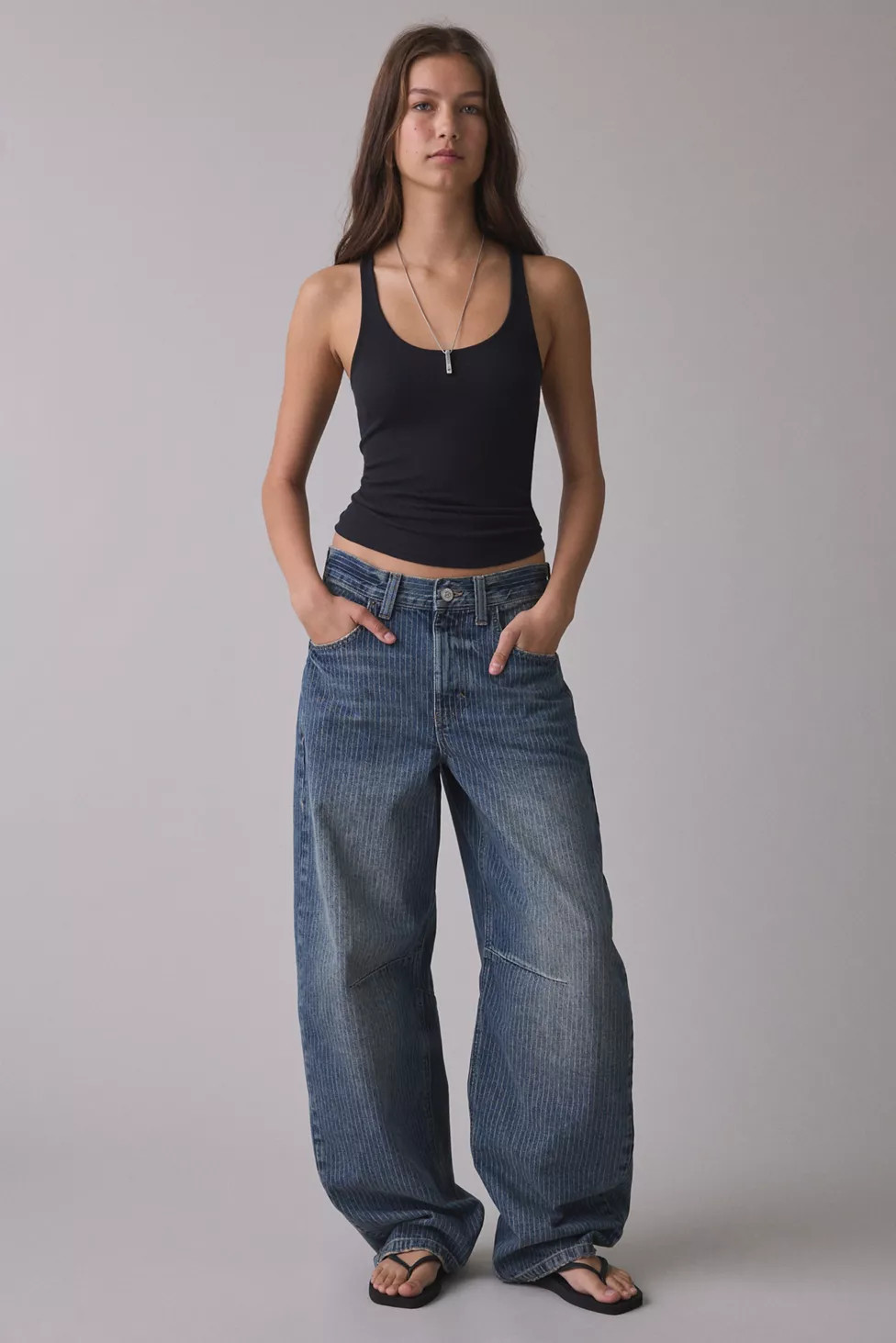 BDG Logan Printed Buckle Baggy Barrel Jeans | Urban Outfitters (US and RoW)
