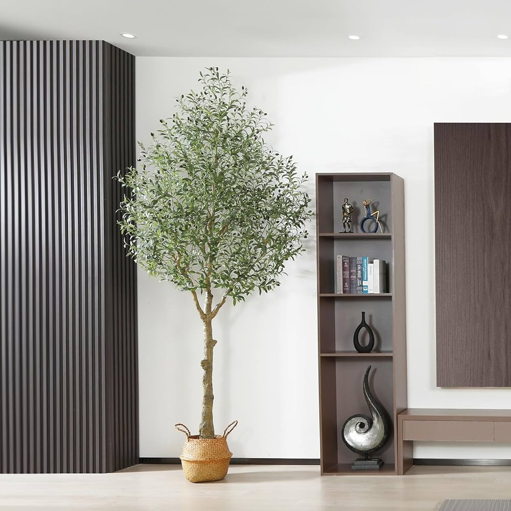 Amazon.com: MOSADE Artificial Olive Tree 10 Feet Fake Olive Plant and Handmade Seagrass Basket, P... | Amazon (US)