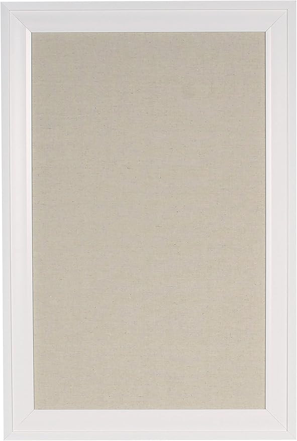 Bosc Framed Linen Fabric Pinboard, 18.5x27.5, White | Amazon (US)