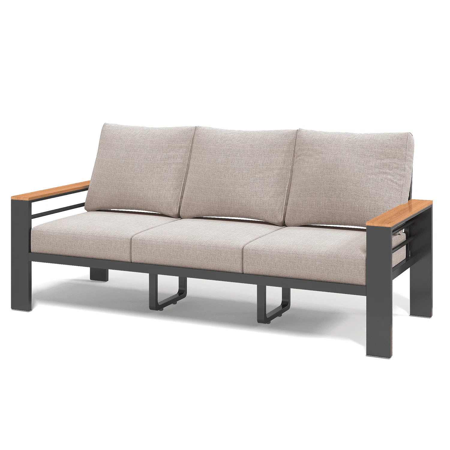 75" Modern Outdoor 3-Person Aluminum Sofa | Wayfair North America