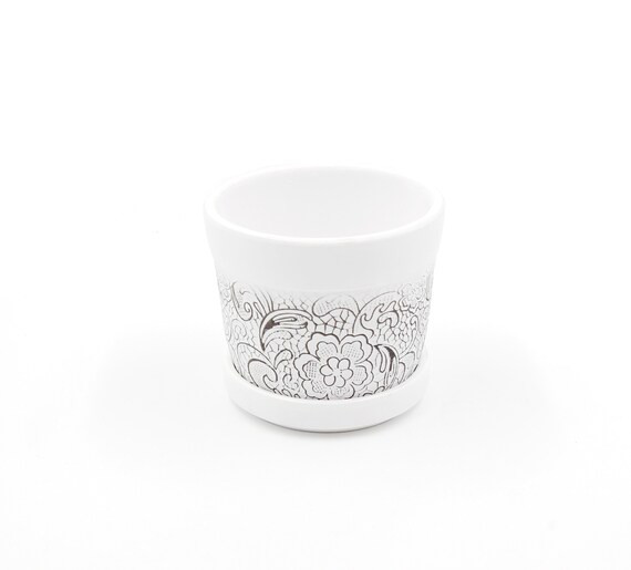 4 inches Clay white color flower planter pots | Etsy | Etsy (US)