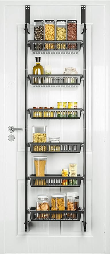 Judecude SP Over The Door Pantry Organizer - 6-Tier Home Organization Steel & Resin Construction ... | Amazon (US)