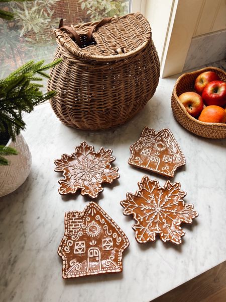 Gingerbread house and snowflake appetizer dessert plates, so cute for a Christmas table or would make adorable holiday gifts! 

#LTKSeasonal #LTKGiftGuide #LTKHoliday
