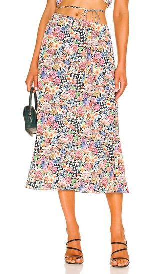 Deidre Midi Skirt in Black | Revolve Clothing (Global)