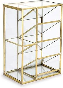 Hipiwe Vintage Gold Metal Desk Organizer - Glass Make up Brushes lipstick Holder Dresser Organize... | Amazon (US)