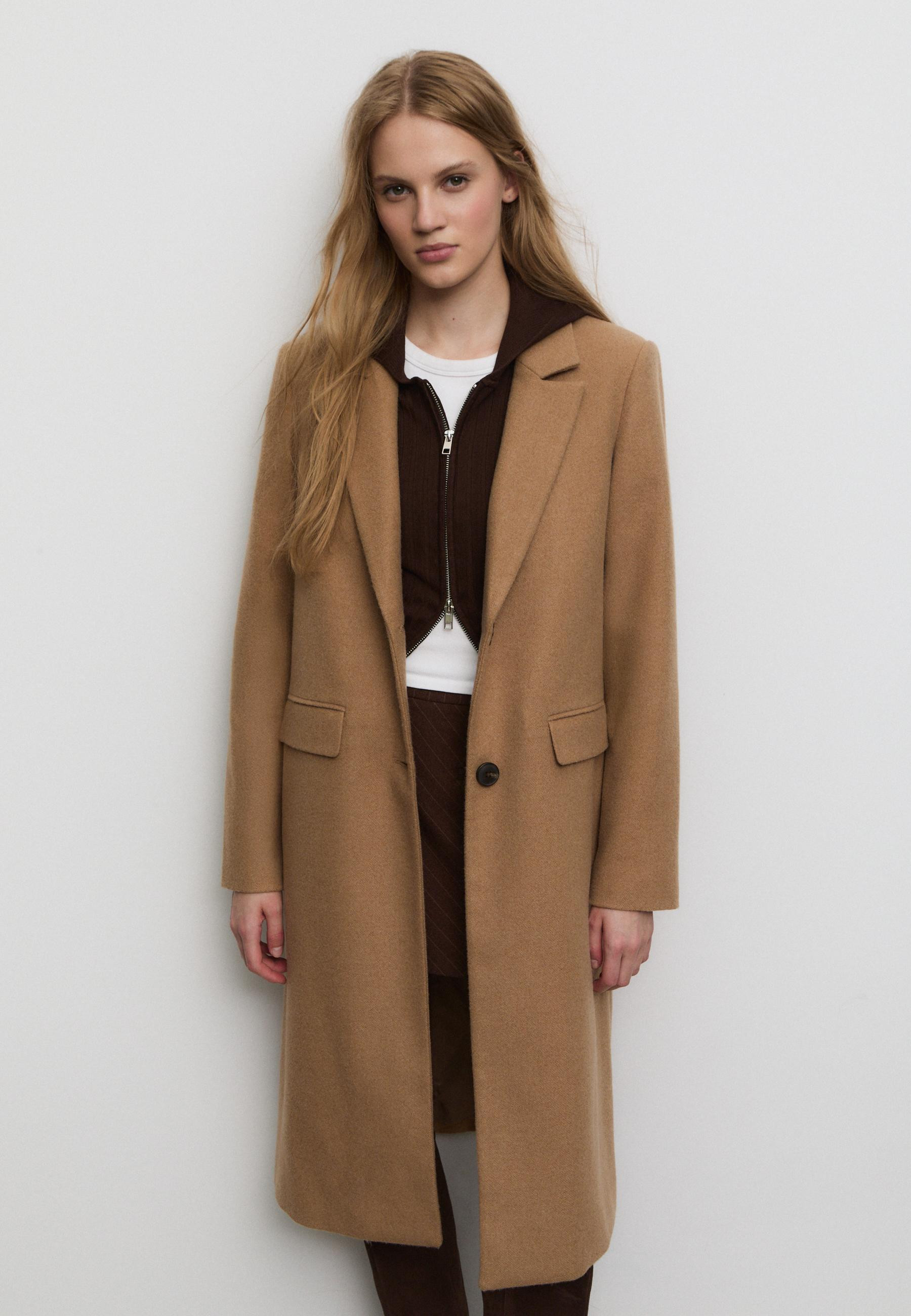 Manteau long droit - Mode femme | Stradivarius France | Stradivarius (FR)