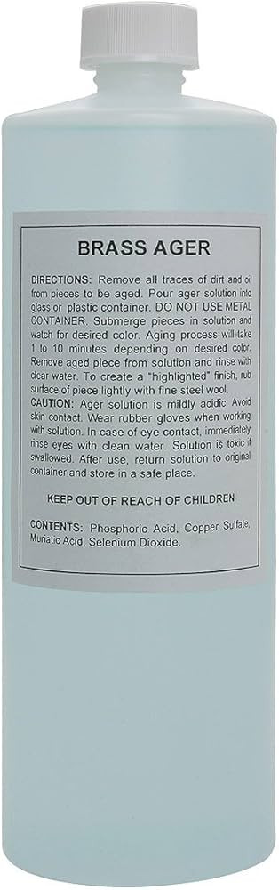 32oz (Ounce) - Brass AGER Darkening Solution Antique Vintage Old Metal AGER Patina Copper tin Bro... | Amazon (US)