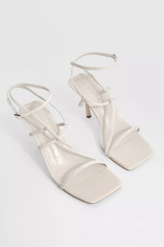 Square Toe Strappy Mid Height Heels | Boohoo.com (UK & IE)