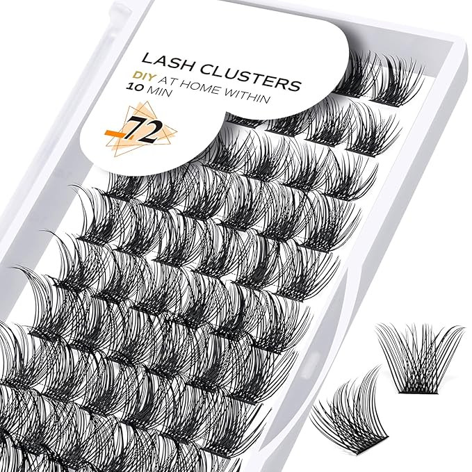 B&Qaugen Lash Clusters B02 DIY Eyelash 72 Cluster Lashes C D Curl Mega Volume Individual Lashes E... | Amazon (US)