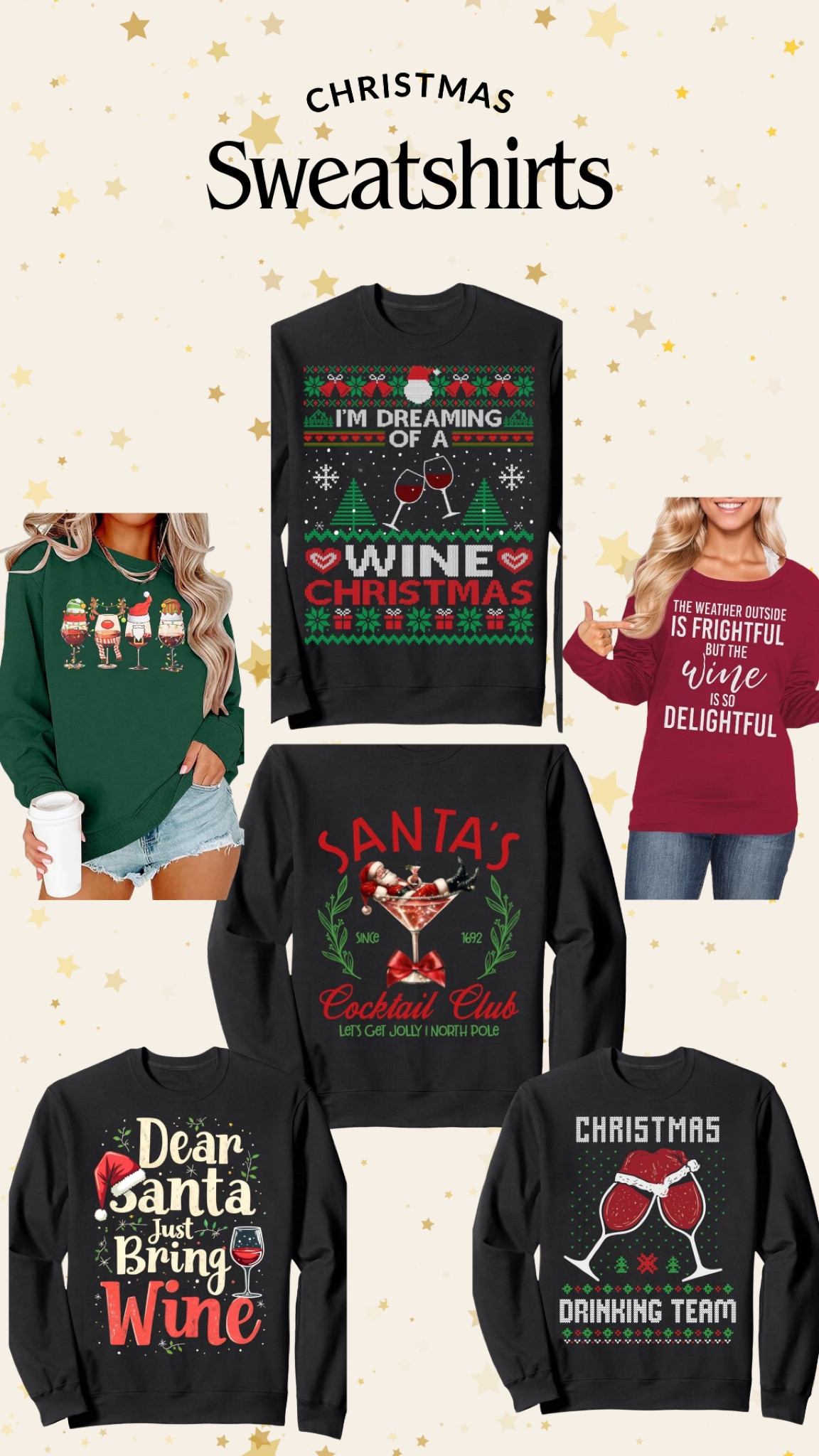 Wine tasting Christmas Sweatshirts! 

#LTKHoliday #LTKSeasonal #LTKGiftGuide