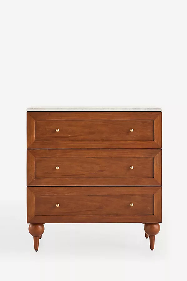 Fern Marble-Top Three-Drawer Dresser | Anthropologie (US)